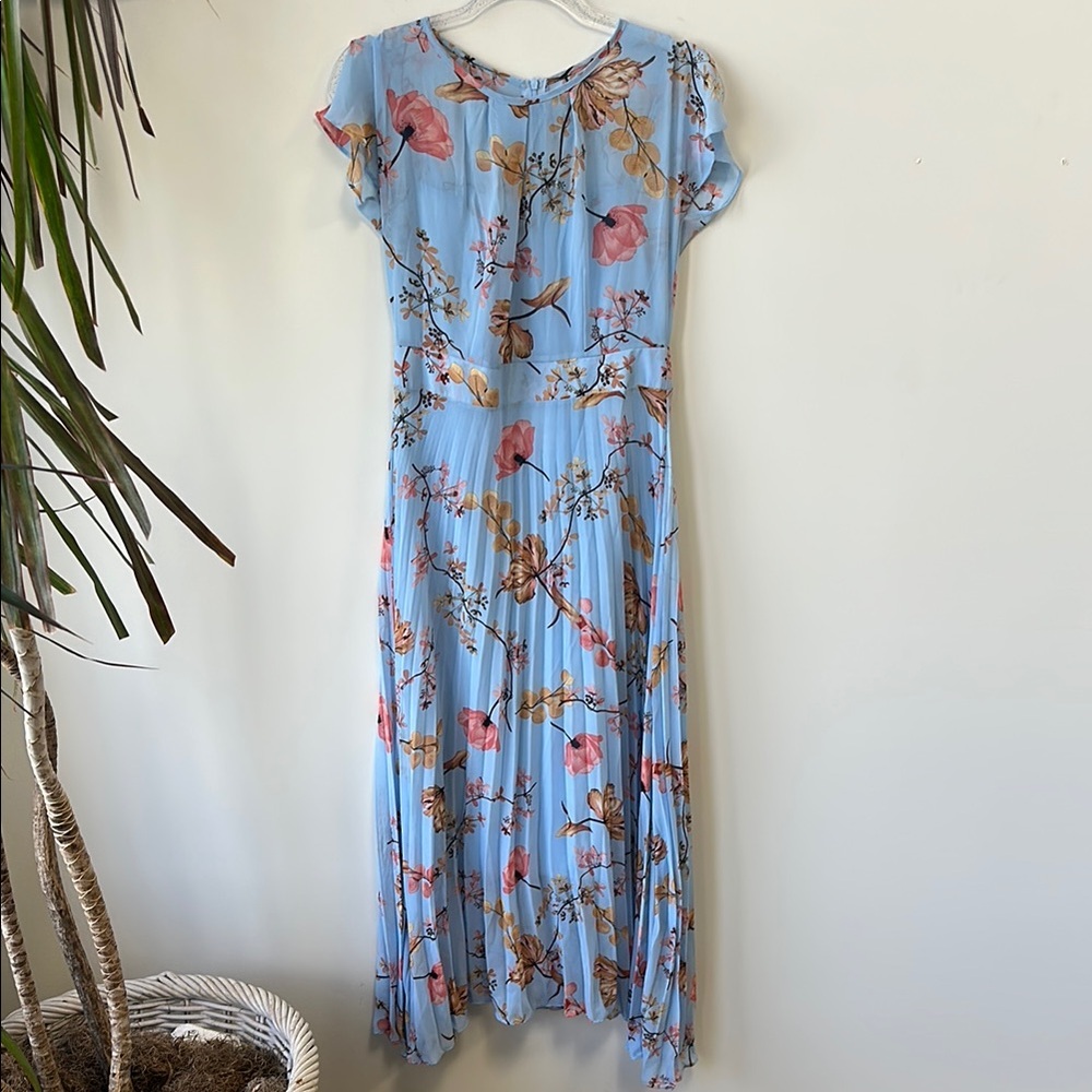 I.T.A. Live Sz Medium Autumn Leaves Maxi Dress w/Pleaded Skirt